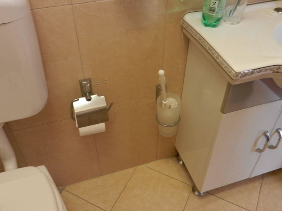 WC Bürste hängt direkt neben dem Waschbecken Hotel Nevada Hamburg
