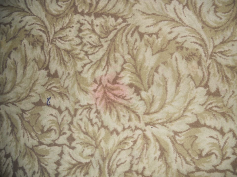 Abgenutzter Teppich im Zimmer Royal Wings Hotel