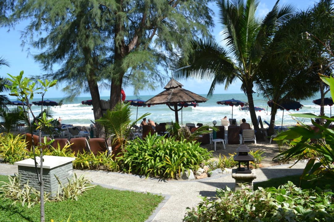 Blick von unserem Bungalow am Strand The Fair House Beach Resort