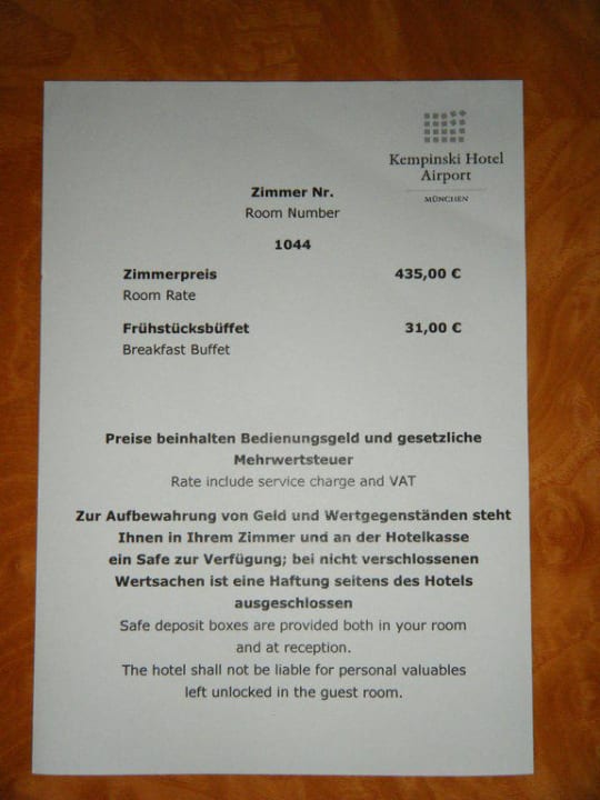 Zimmer Preisliste Hilton Munich Airport