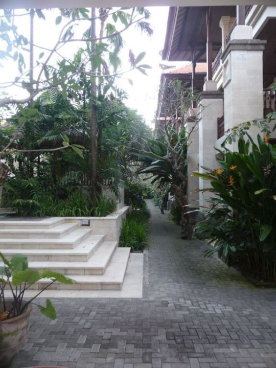 Ausblick in den Garten im Clubbereich Puri Santrian