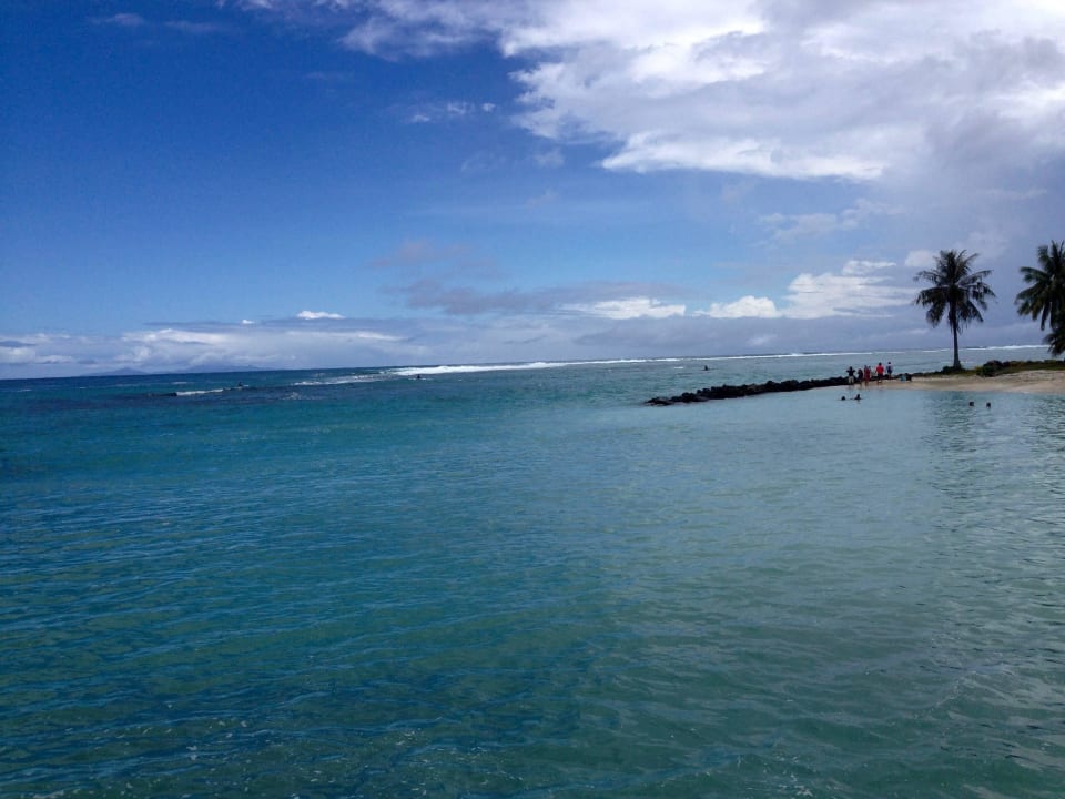 Vom Hotelstrand aufgenommen Hotel Maitai Lapita Village Huahine