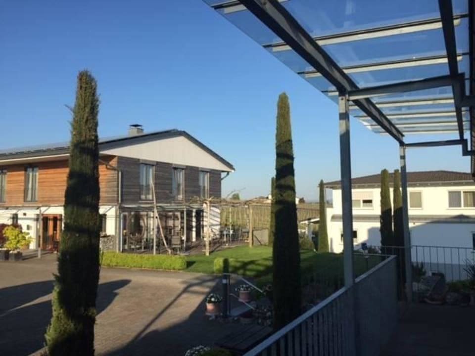 Frühstücksgebäude mit Terrasse Hotel freiSicht