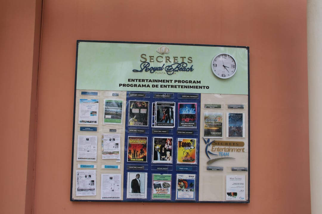 Board der Animation Secrets Royal Beach Punta Cana - Adults only