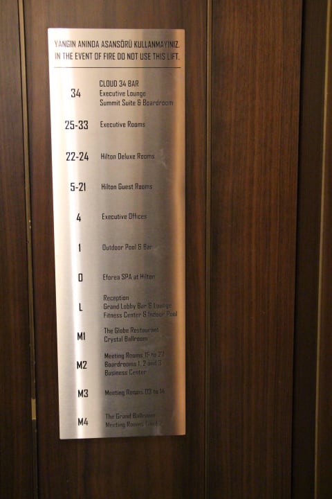 Lift Hilton Istanbul Bomonti Hotel & Conference Center