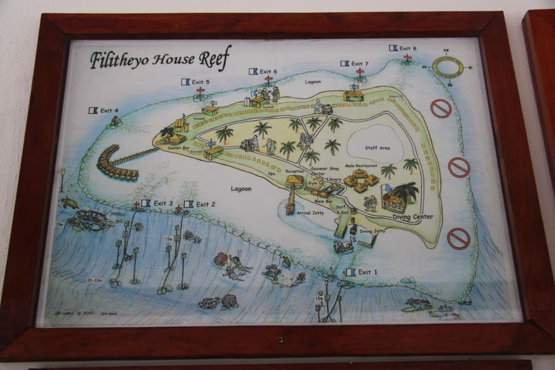 Eine Karte der Insel Filitheyo Island Resort