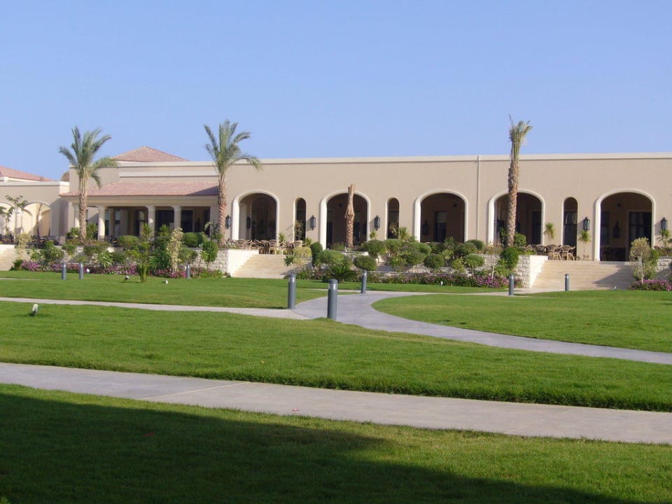 Blick aus unserem Zimmer auf das Restaurant Jaz Bluemarine