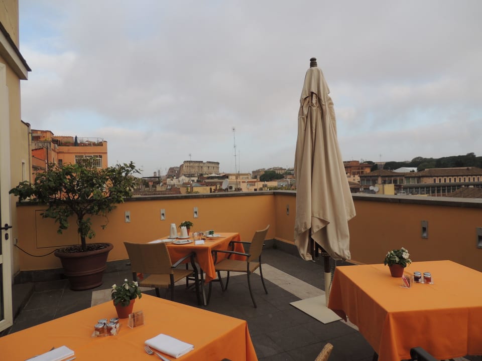 Blick aufs Colosseum von der Frühstücksterrasse Hotel Capo D'Afrika