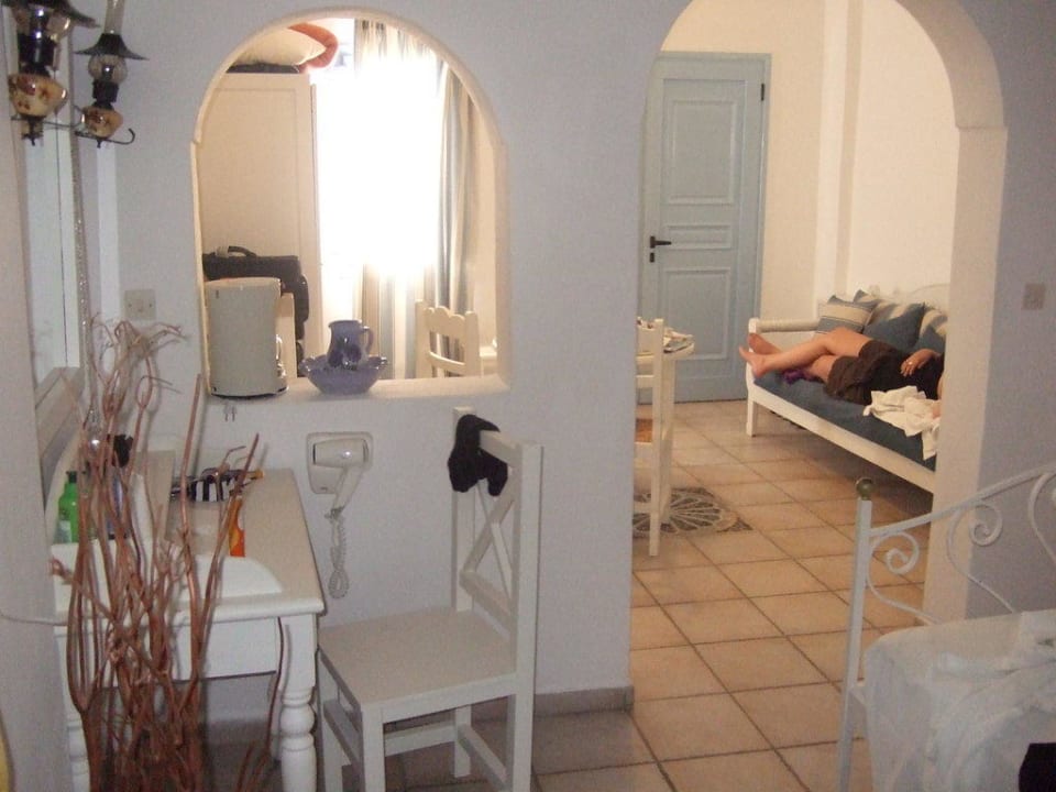 Aussicht vom Bett aus Hotel Agali Houses