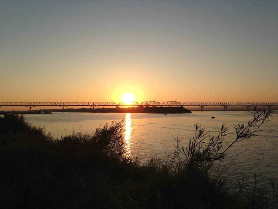 Sunrise over the river Hotel Bagan River View