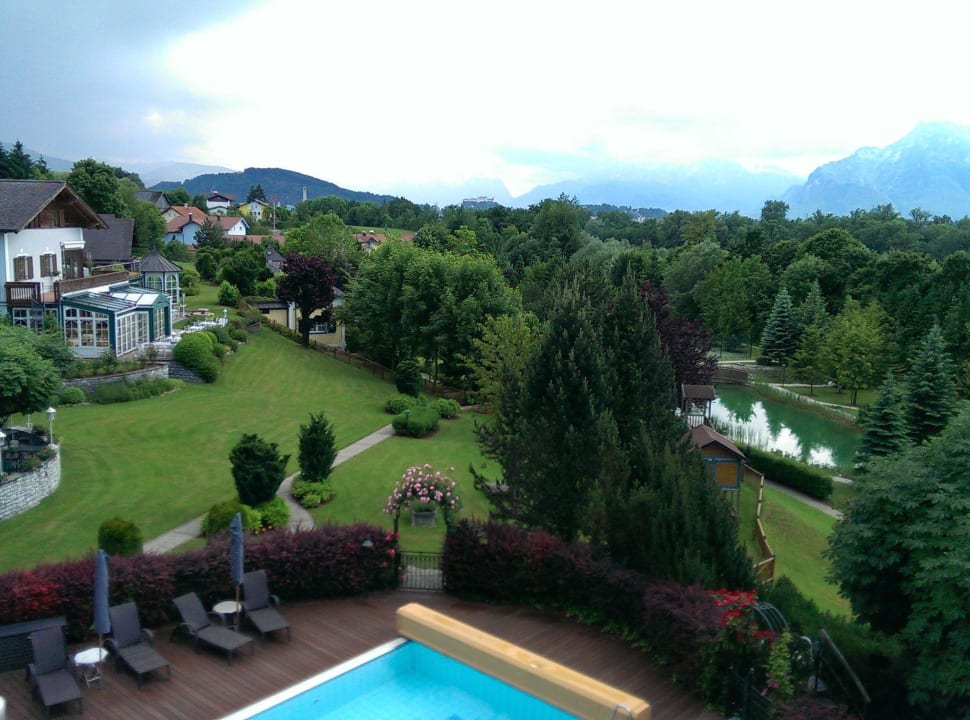 Castle of Salzburg in background Genussdorf Gmachl - Hotel & Spa