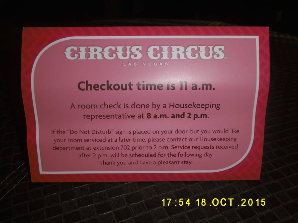 Check out 11:00 a.m. Hotel Circus Circus