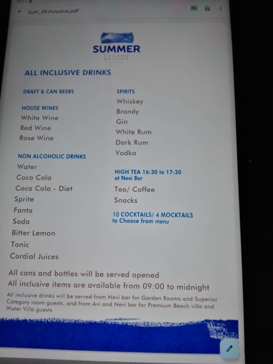 Gastro Summer Island Maldives