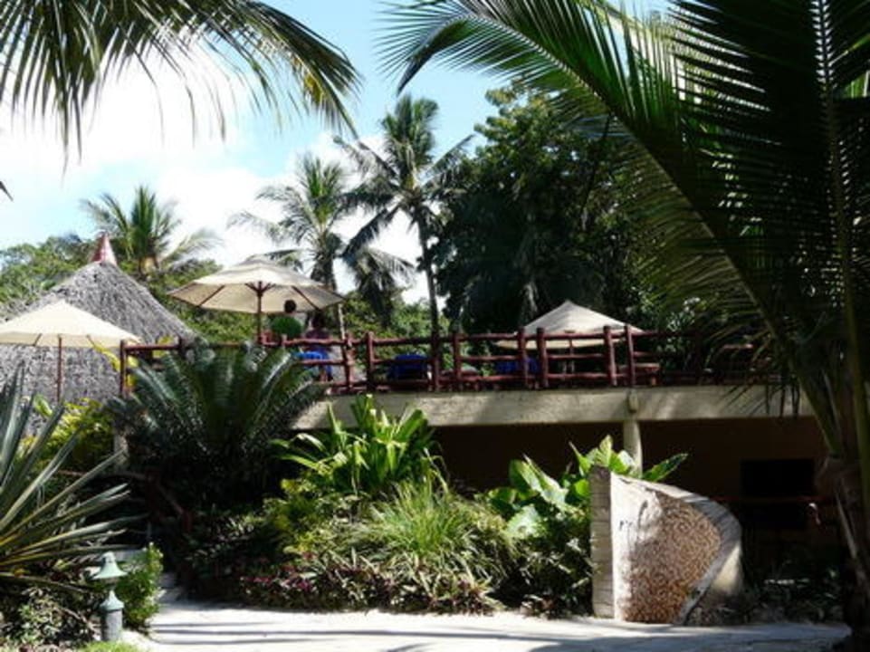 Blick vom Strand  hoch zum Pool Hotel Pinewood Beach Resort & Spa