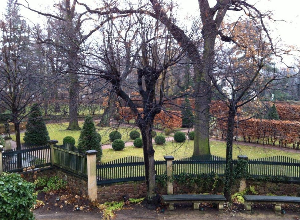 Blick aus dem Fenster Hotel Villa Sorgenfrei & Restaurant Atelier Sanssouci