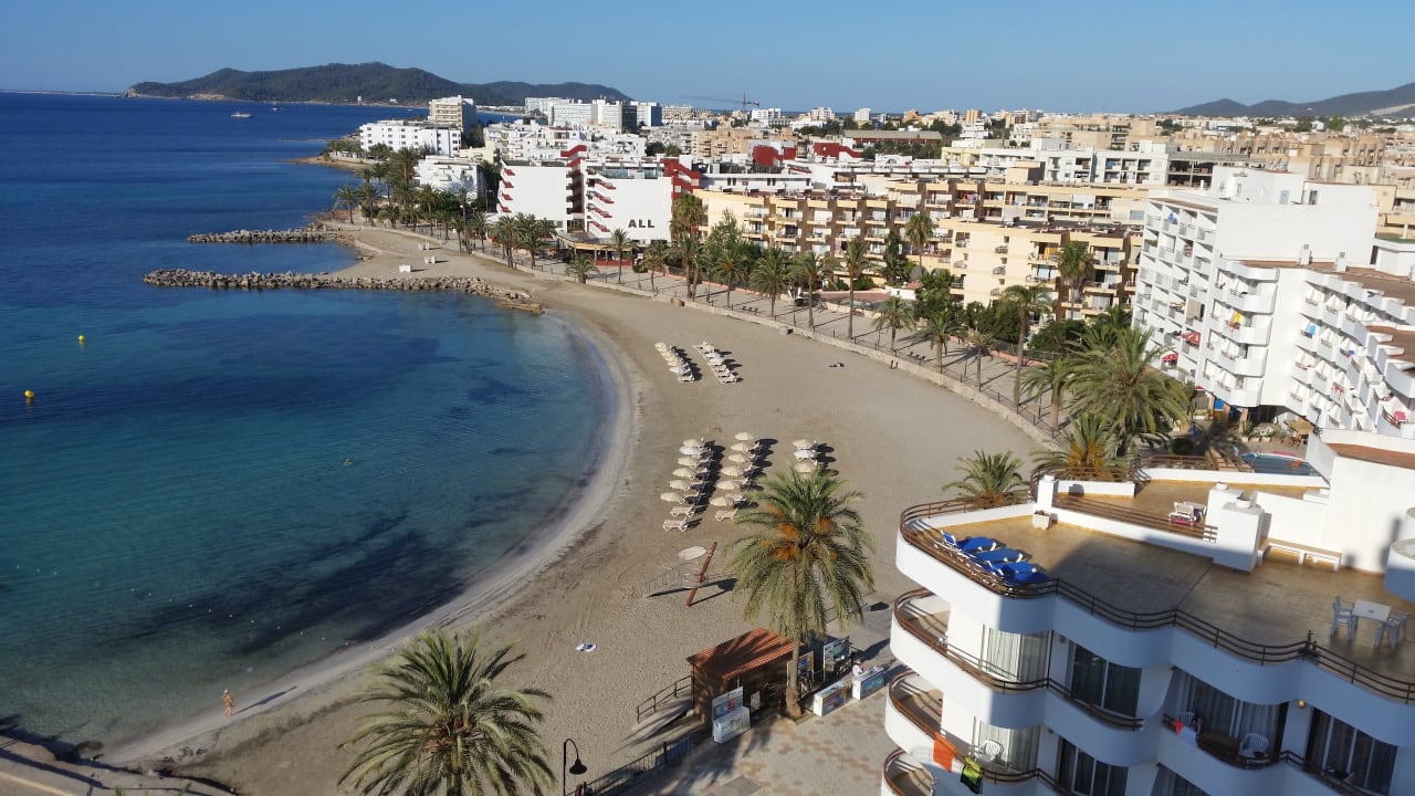 Ausblick 7. Etage vom Flur Hotel Ibiza Playa