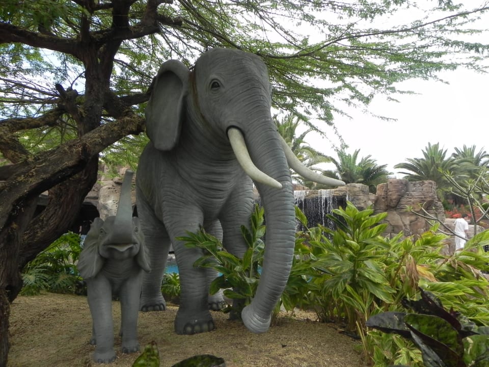 Elefanten im Garten Lopesan Baobab Resort