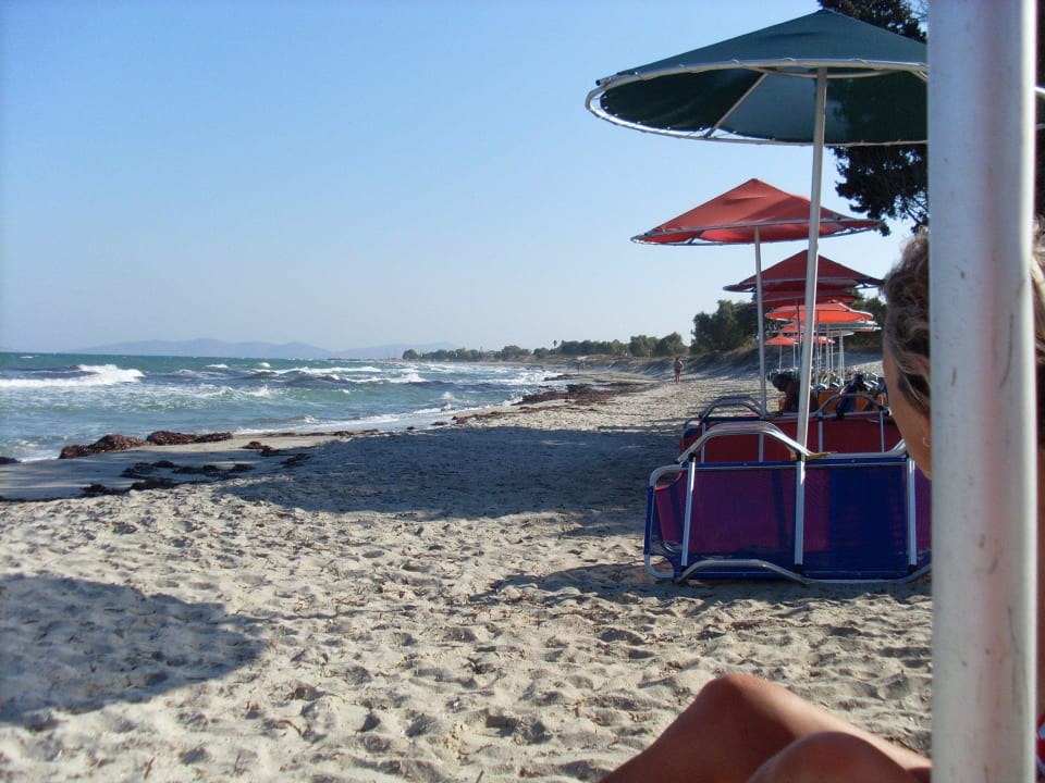 Strand mit Liegen Euro Village Achilleas Hotel