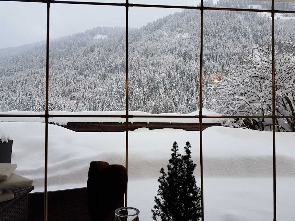 Ausblick aus dem Speisesaal Alphotel Tyrol