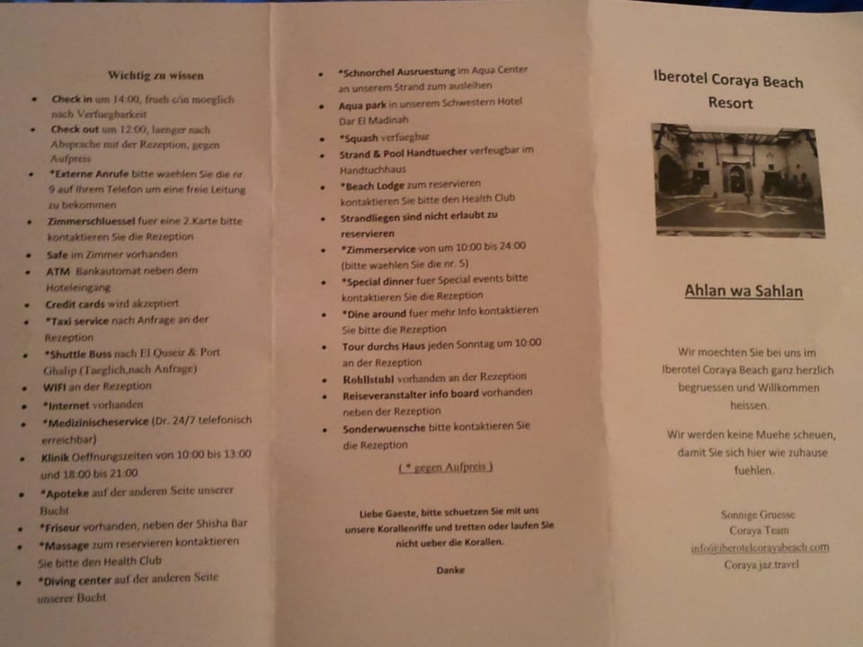 Leistungen des Pharao Clubs II Steigenberger Coraya Beach - Adults only