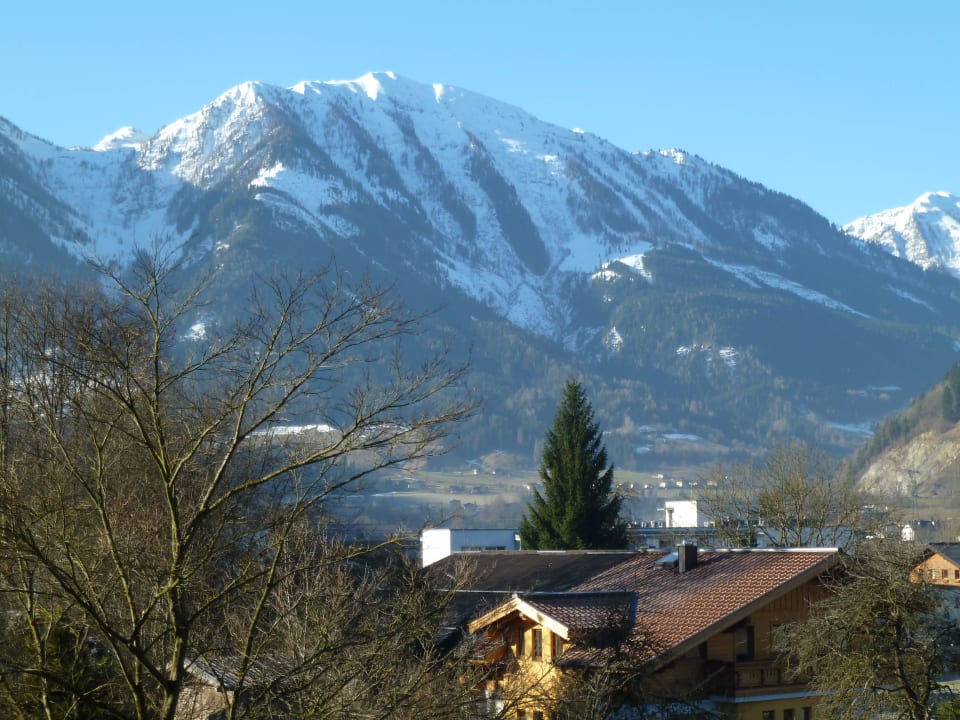 Blick zum Skigebiet vom Balkon aus Hotel Ferienparadies Lerch