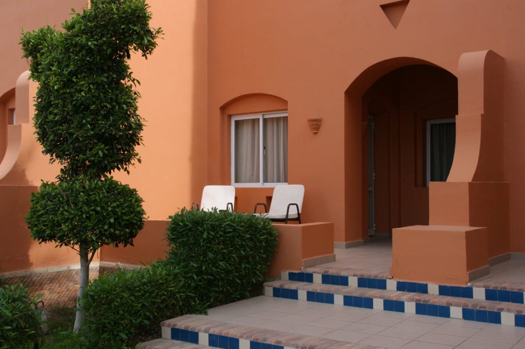 Terrasse zu unserem Zimmer Jaz Makadi Oasis Resort