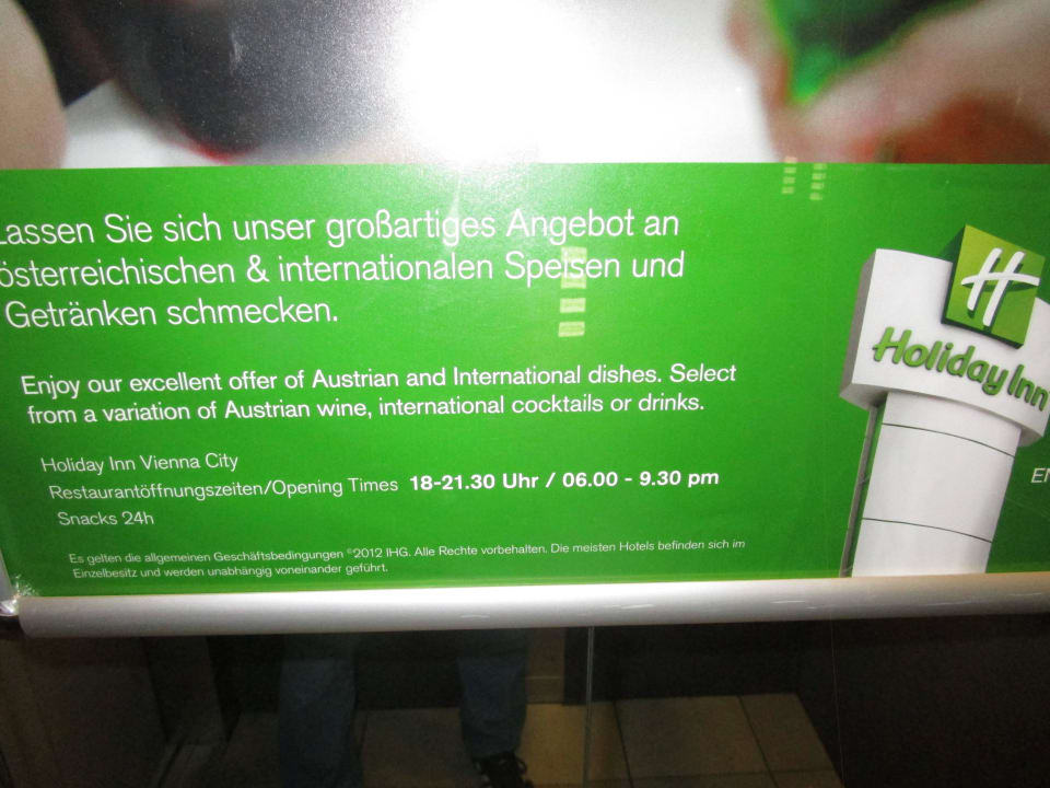 Restaurant eher wenig geöffnet Holiday Inn Wien - City