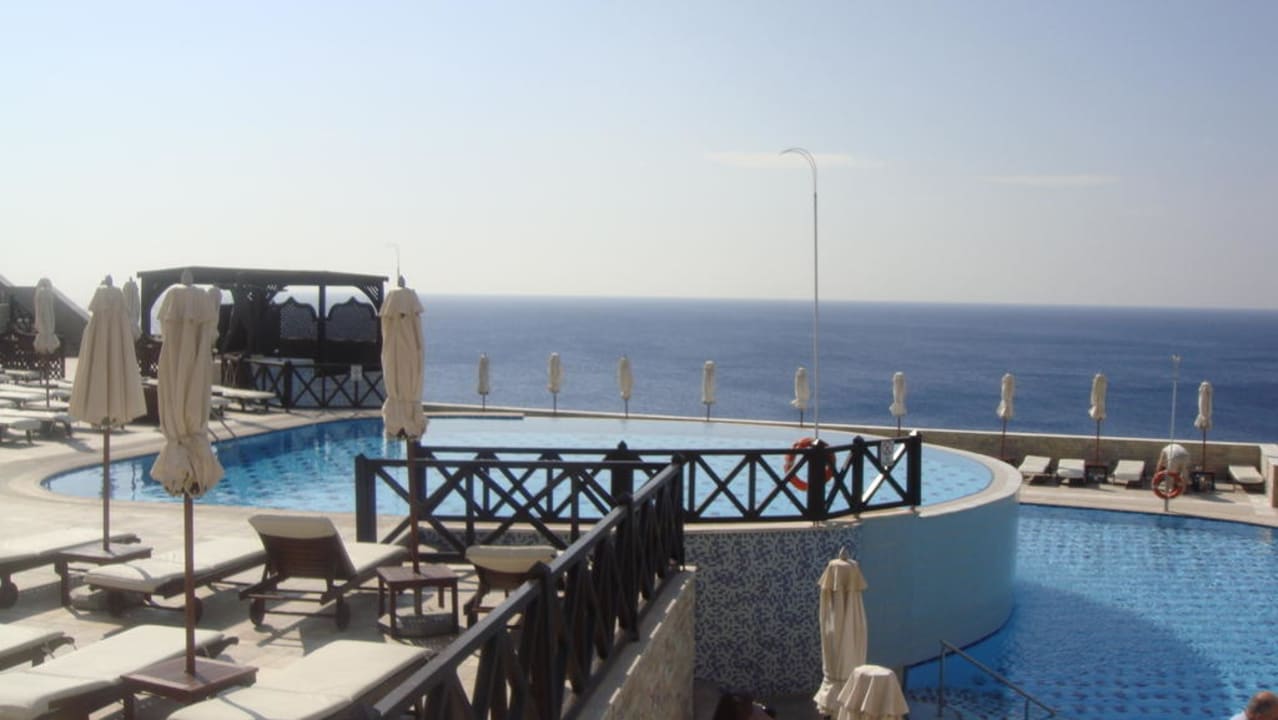 Poolanlage mit Meerblick Hotel Kalithea Horizon Royal