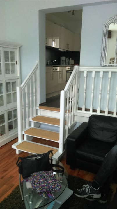 Treppe ins Wohnzimmer Hotel Inselhus