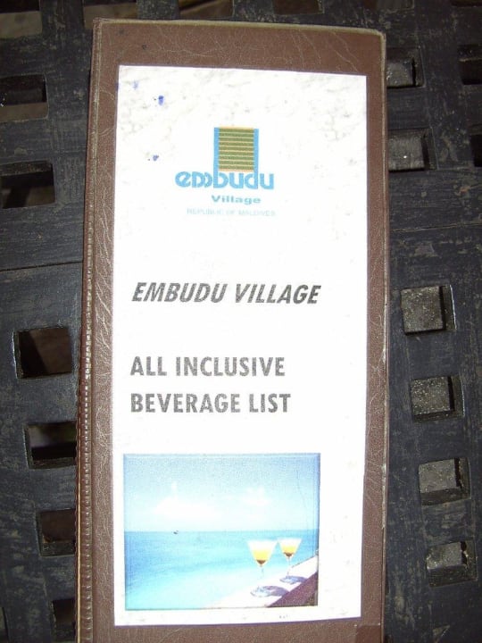 Getränkekarte AI Embudu Village