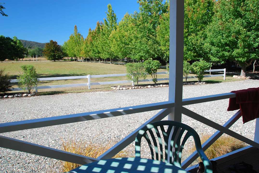Blick von der Terrasse Abel Tasman Haven Chalets
