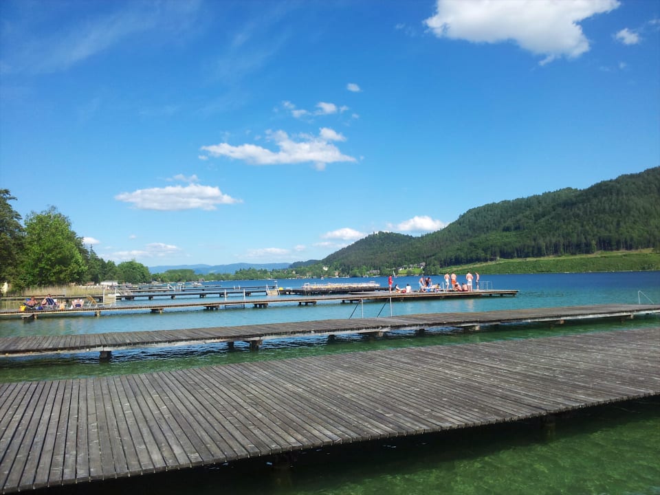 Blick vom Pensions eigenen Badesteg Pension Kathi