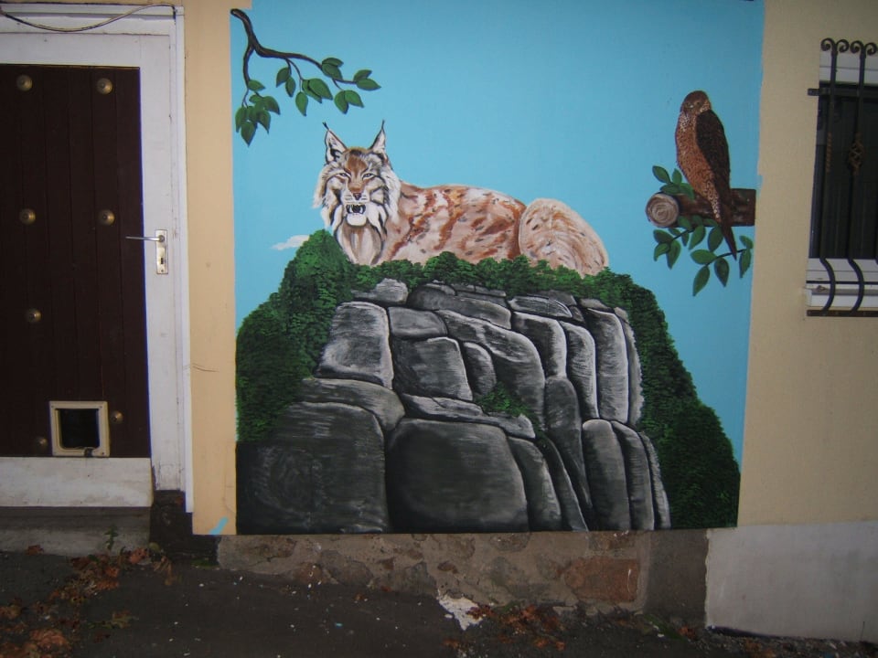 Wandmalerei Fassade Hotel Sonnenberg Schloesschen