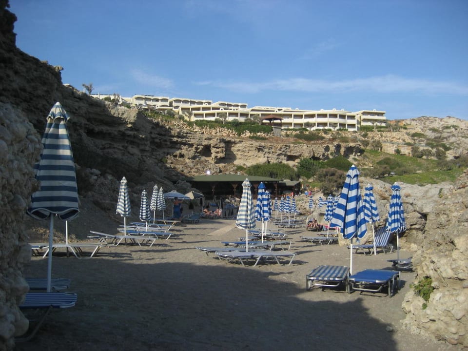 Strand, Beach Bar Roc und Hotel Anlage Hotel Kalithea Horizon Royal