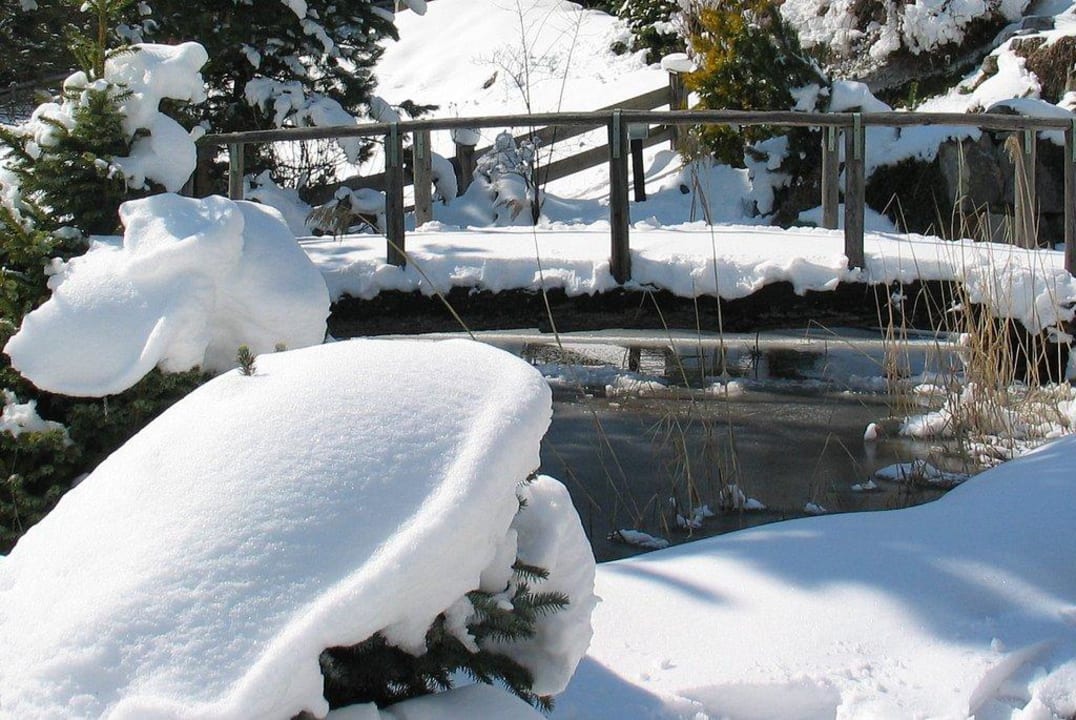 "Wunderweiße" Schneehauben im Garten Landpension Köberl