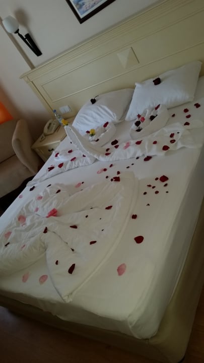 Bett wurde erst nach Aufforderung schön dekoriert Grand Seker Hotel