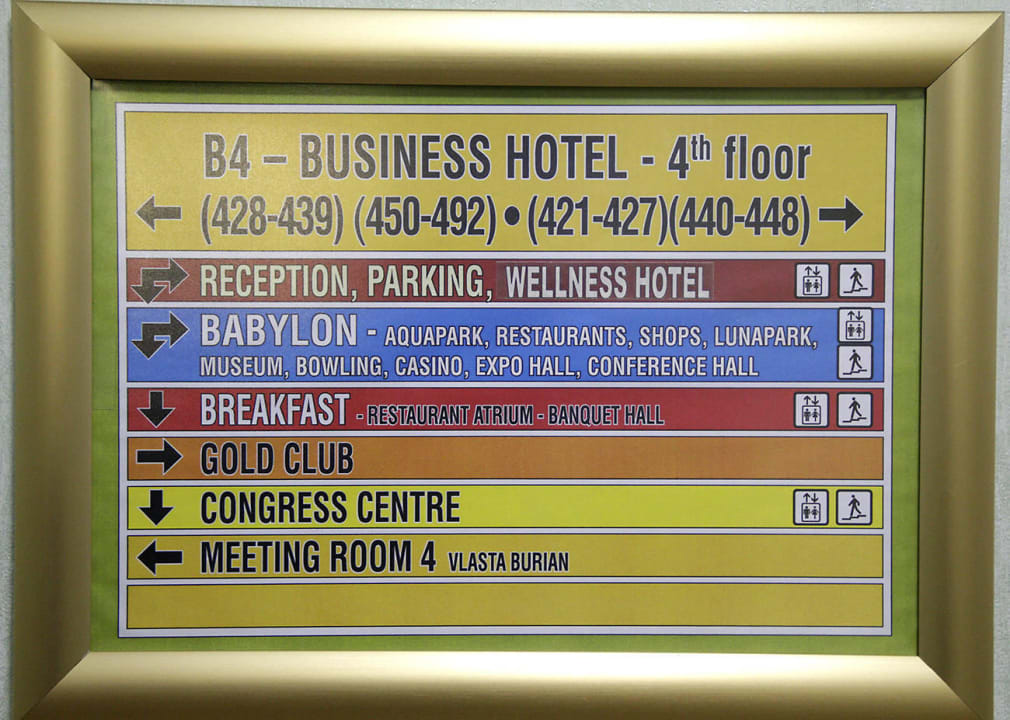Alles gut beschildert WELLNESS HOTEL BABYLON