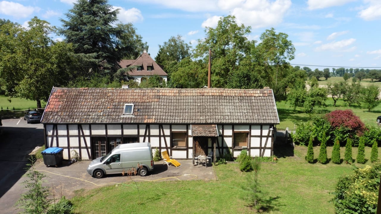 Blick von unserem Zimmer in den Hof Rheinhotel Luxhof