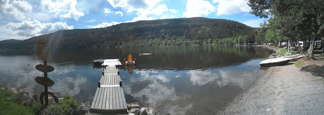 Sicht vom Restaurant Strand Naturcamping Weiherhof