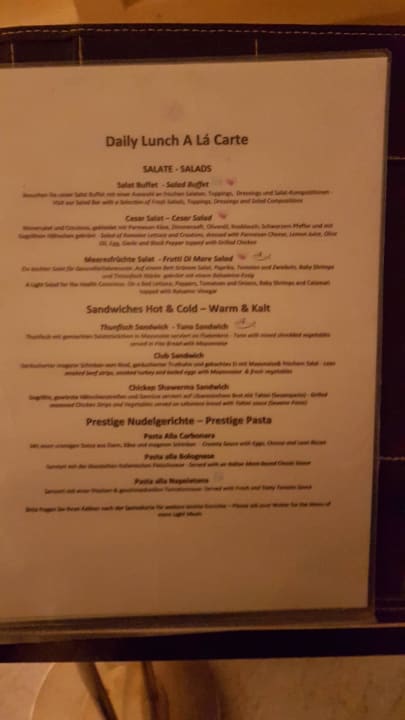 Essenskarte Shams Prestige Abu Soma-Adults Only