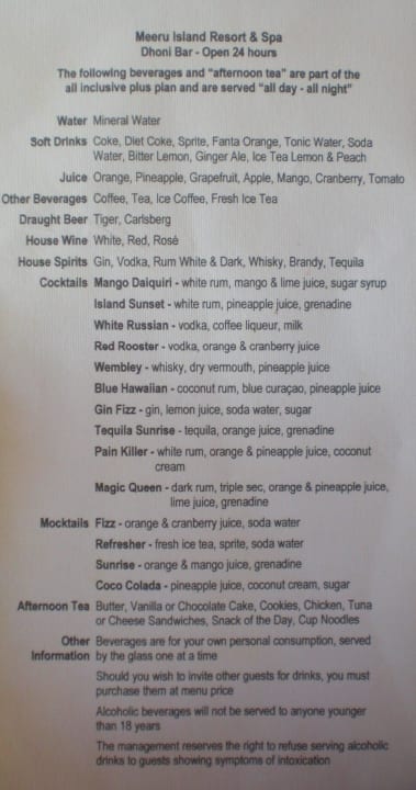 AI Karte Meeru Maldives Resort Island