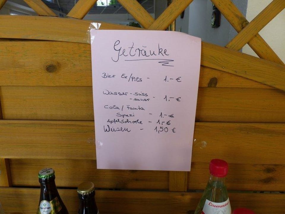 Günstiges Getränkeangebot Pension am Rathaus