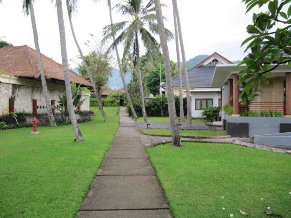 Vista dei bungalow Hotel Vila Ombak