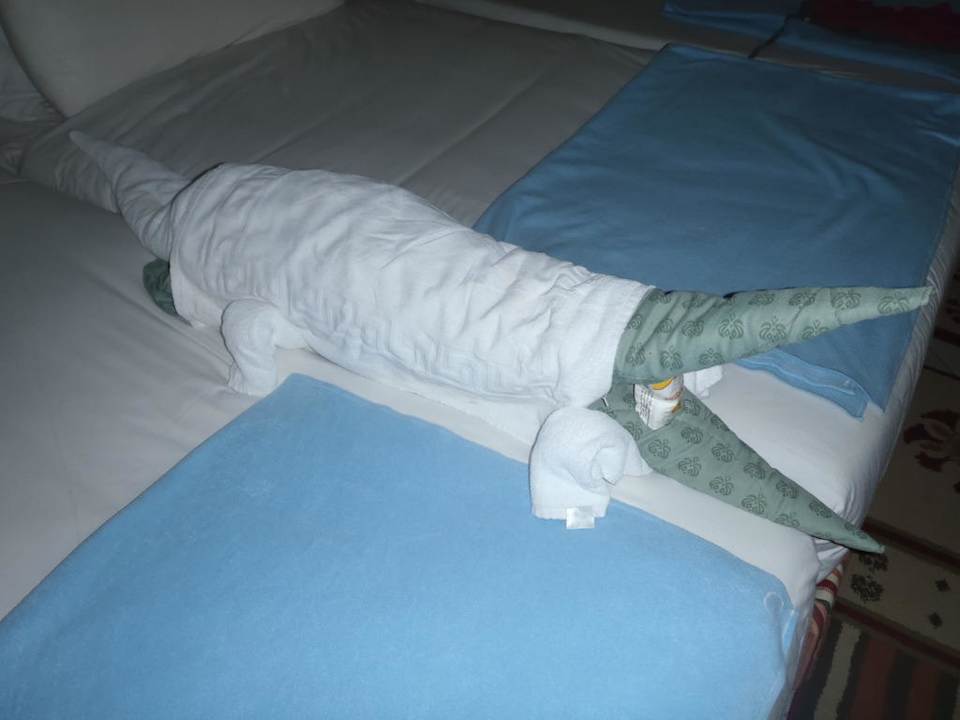 Kunstwerk vom Zimmerboy Swisstouch Oriental Resort Marsa Alam