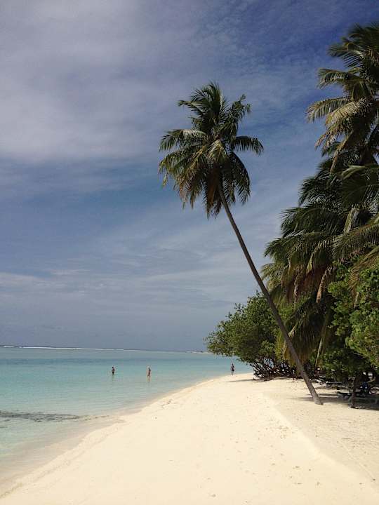 Strand neben den 300er Watervillen Meeru Maldives Resort Island