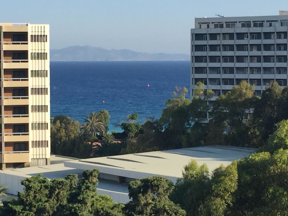 Ausblick von unserem Balkon Dionysos Hotel