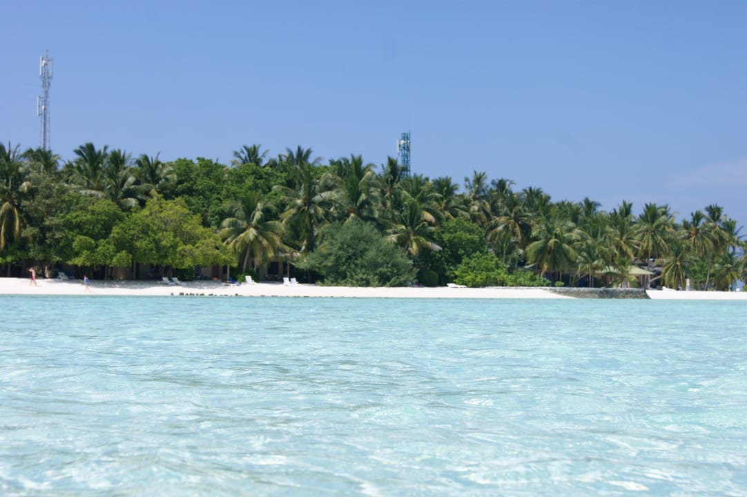 Blick vom Wasser auf die Insel Summer Island Maldives