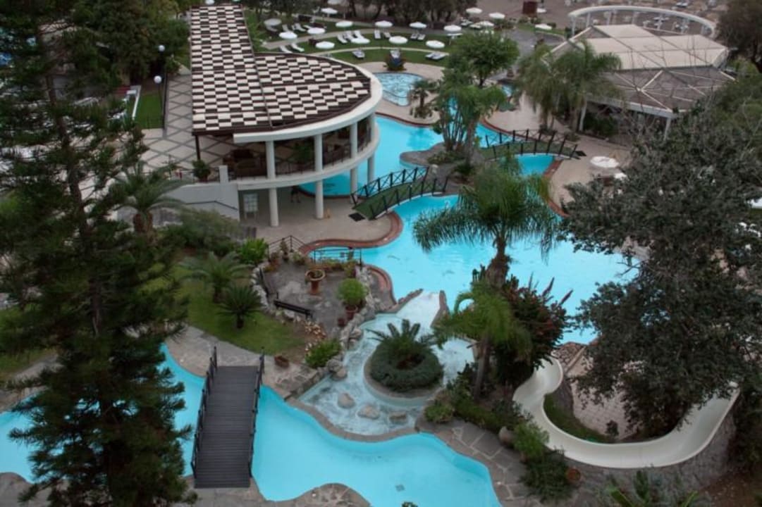 Poolanlage von oben Hotel Calypso Beach