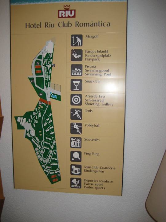 Hotel Übersichtsplan aus der Rezeption Flipflop Cala Romantica