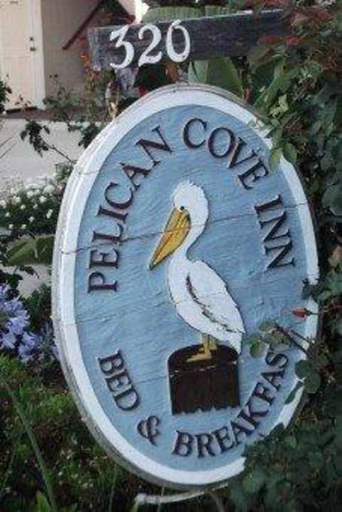 Eingangsschild B&B The Pelican Cove Inn